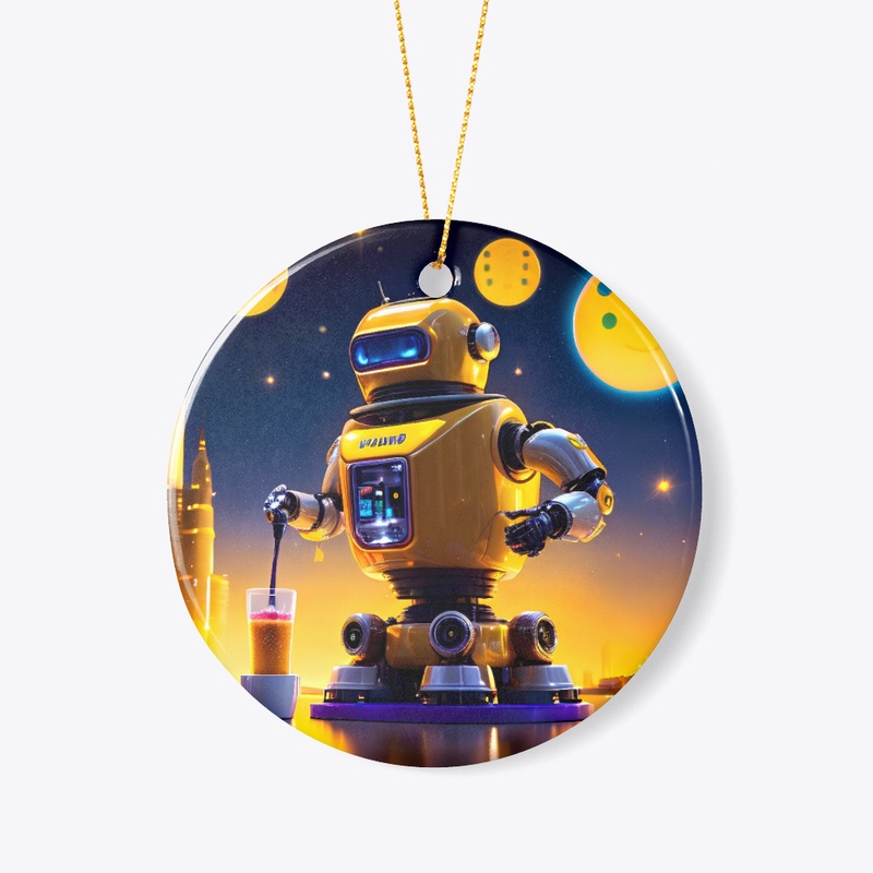 A robot with custard moons
