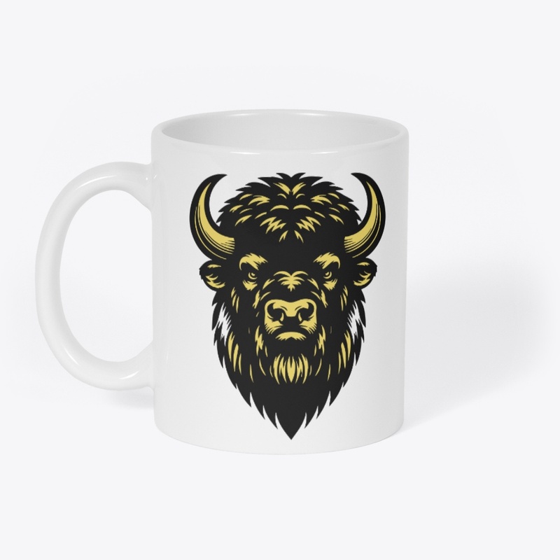 Angry Bison Head Design