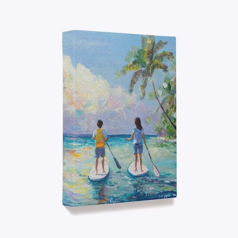 Tropical Paddle Boarding Adventure Art