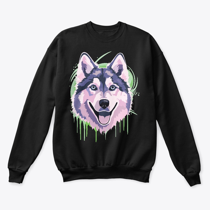 cute purple colored Siberian Husky Dog