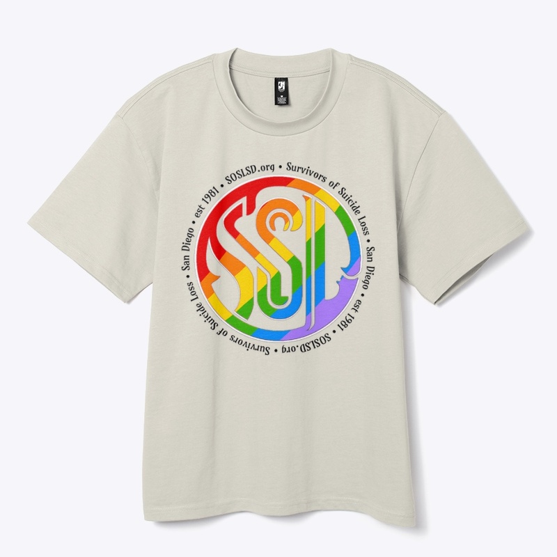Heavyweight boxy rainbow tee in lights