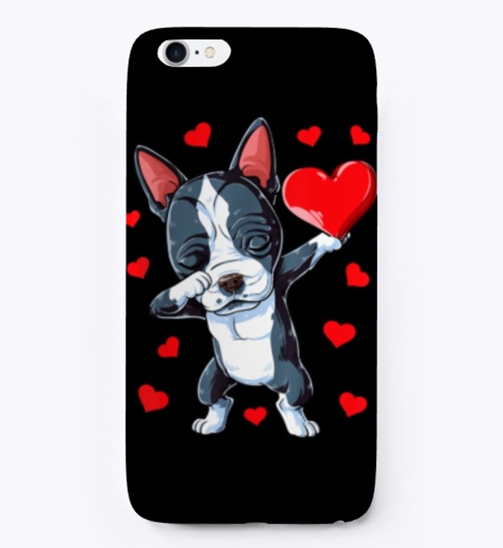 Dabbing Boston Terrier Valentines Day