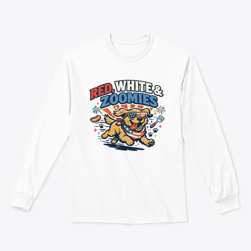 Red White and Zoomies Patriotic Dog Tee