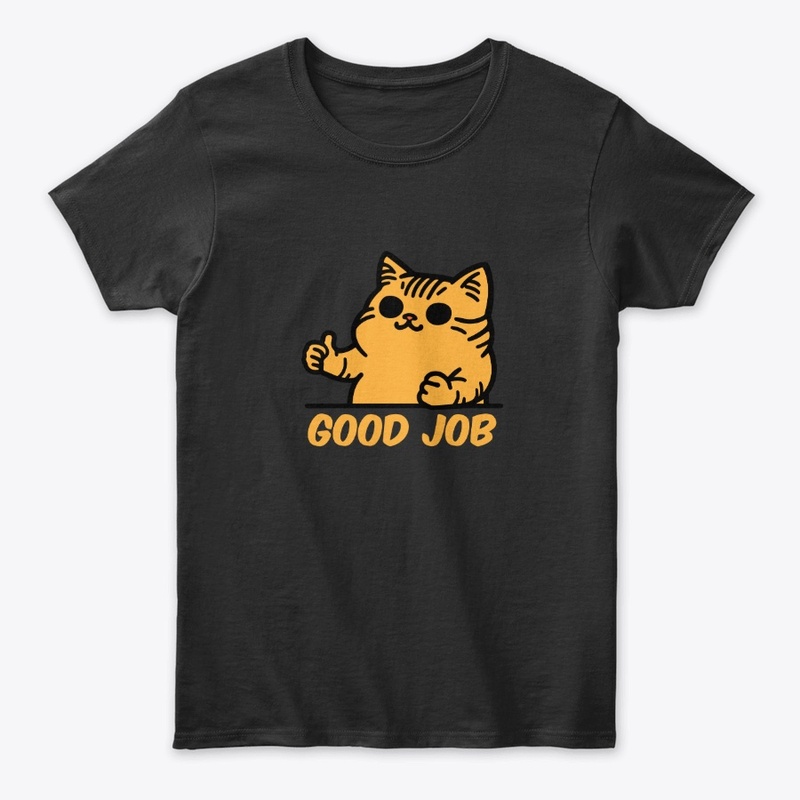 Cheerful Cat Thumbs Up Good Job