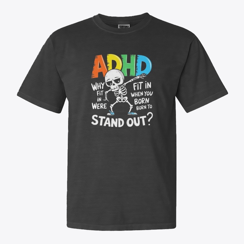 "ADHD Skeleton Dabbing Print"