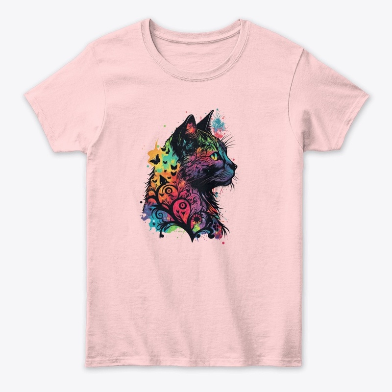 Abstract Colorful Cat