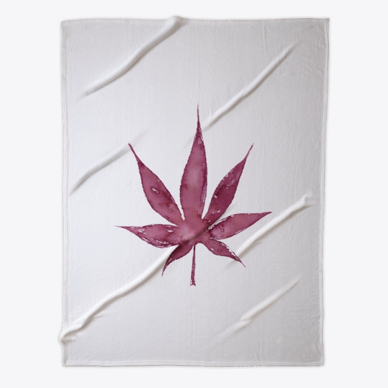Cannabis leaf in lavender watercolor