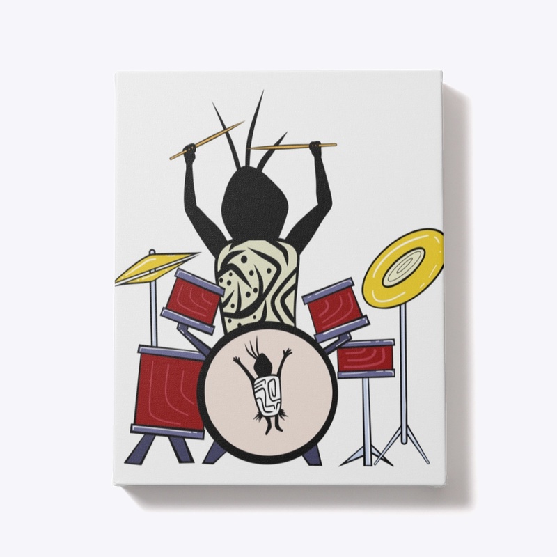 Cute Drummer Performing Solo with Drums 