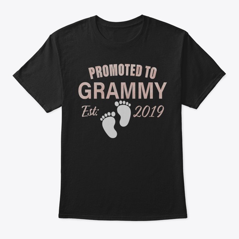 Womens 2019 First Time Grandmother T Shi Black T-Shirt Front