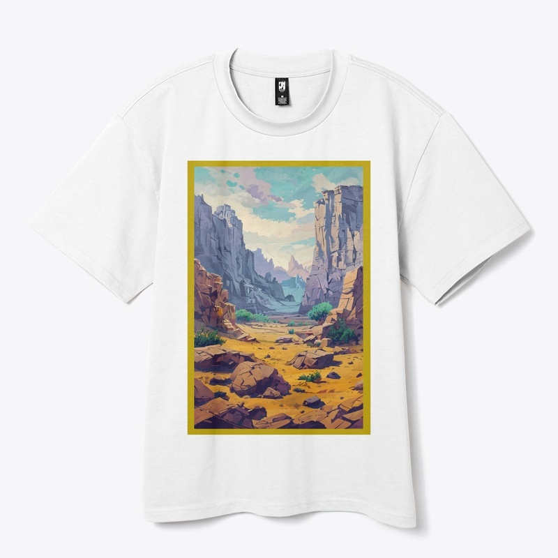 Abstract desert landscape with cactus