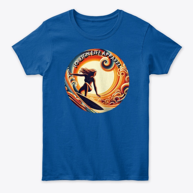 Foreign Life Women's Poster Surf Tee