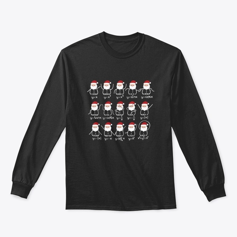 Math Teacher Christmas Santa Hat Shirt