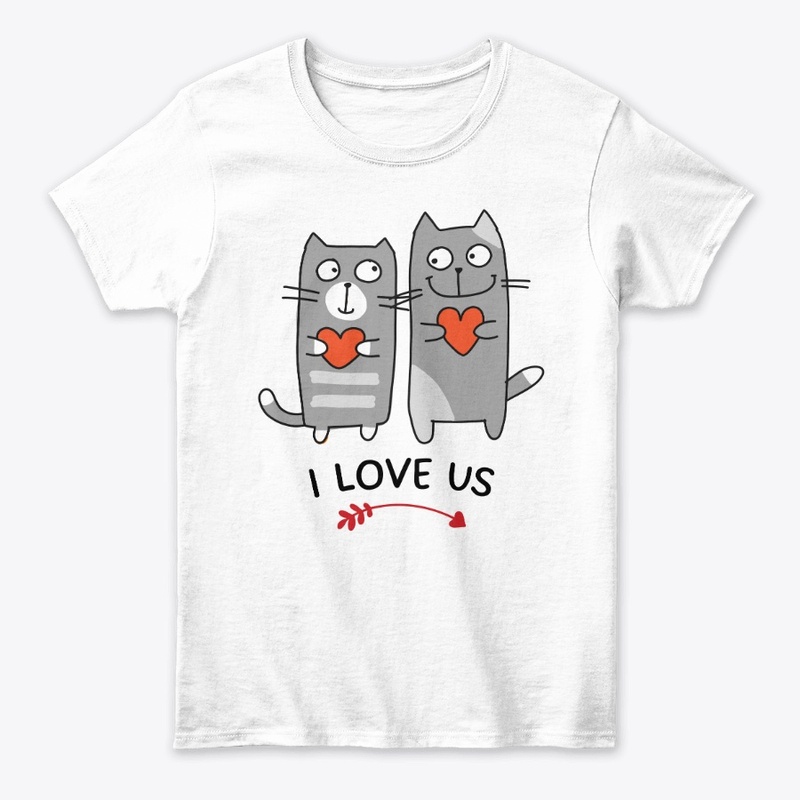 I Love Us Cat Design