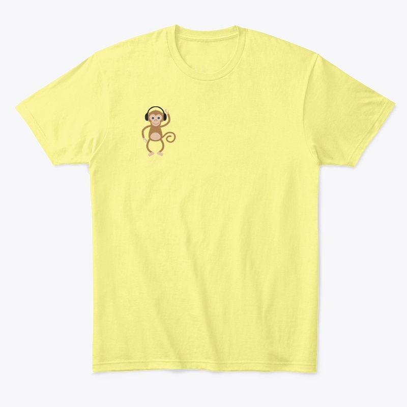 funny monkey with headphones