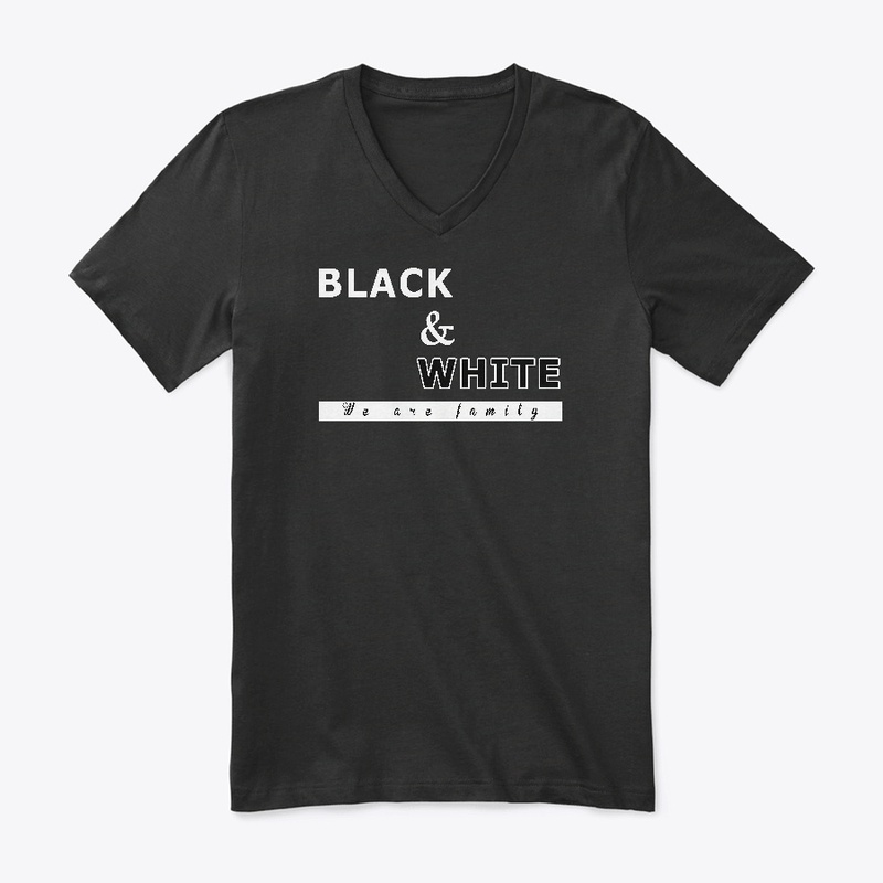 Black n White No Racist We're Family Tee