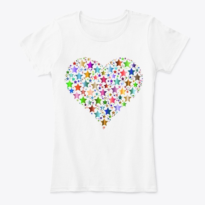 colorful stars heart shape