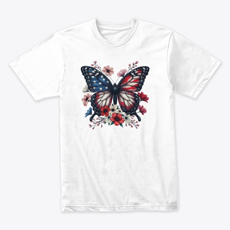 Patriotic Butterfly 4th of July USA Flag