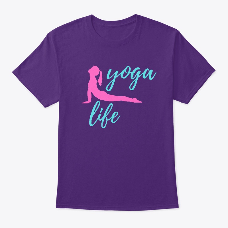 Yoga Life Pink and blue exersize tee