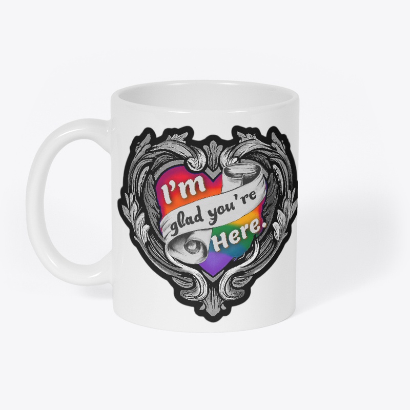 Baroque Heart mug in rainbow