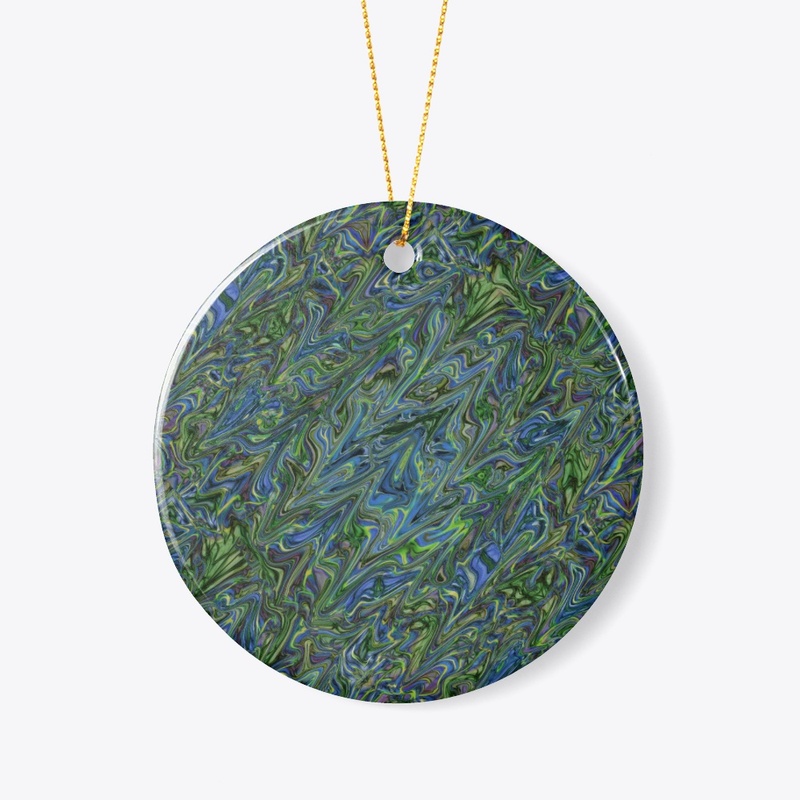Blue Green Liquid Marbling