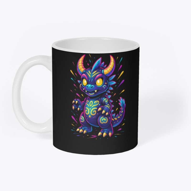 Neon Baby Dragon Fantasy Art