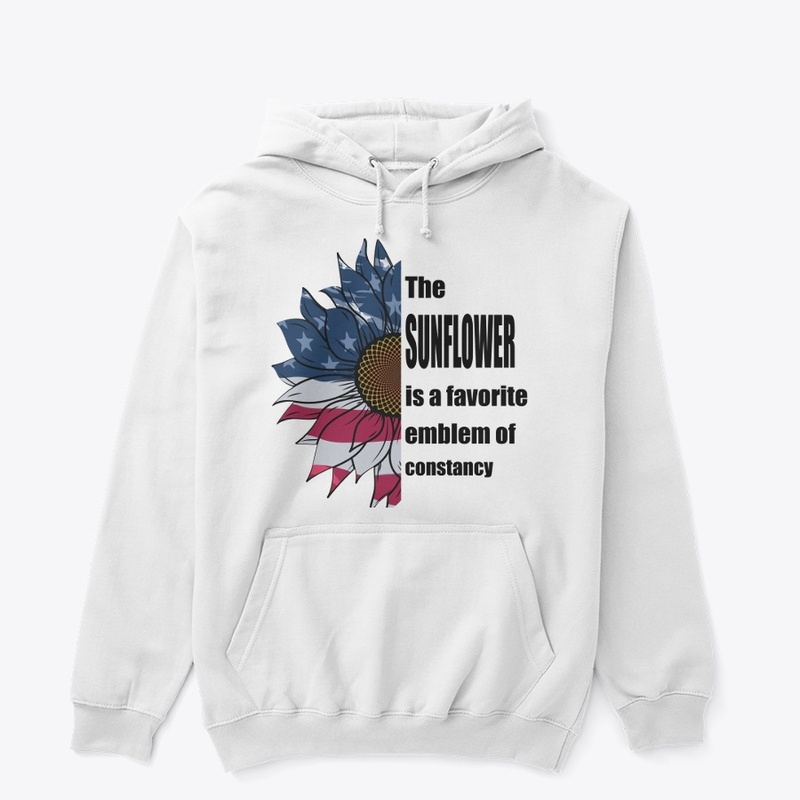 USA sunflower printed text Hoodie
