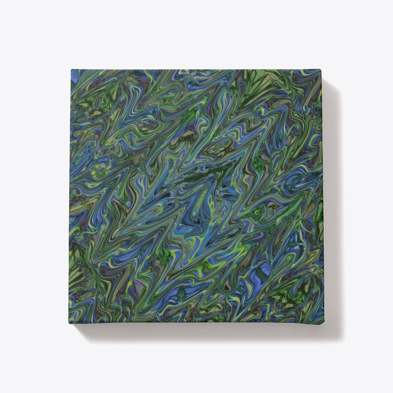 Blue Green Liquid Marbling