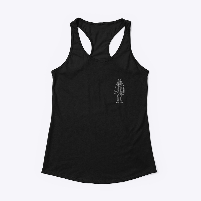 Small Icon Ghostie White on Black
