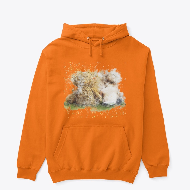 teddy baby sitting print