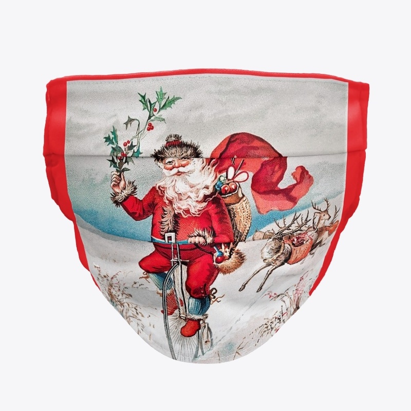 Vintage Santa on a bike