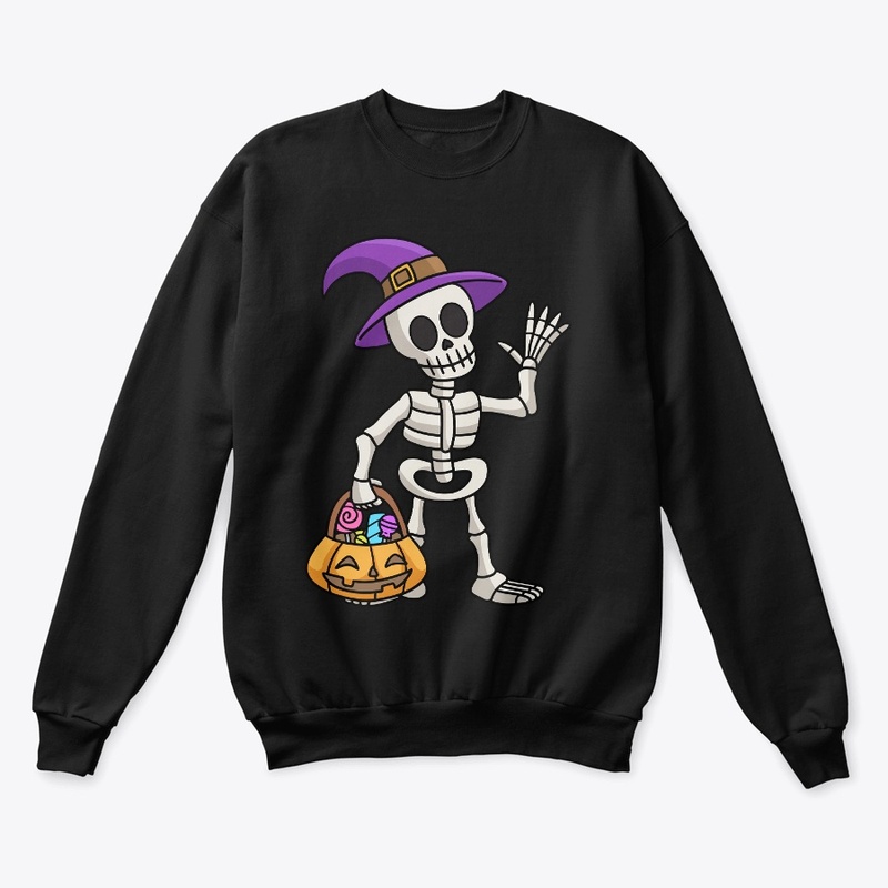 Halloween Skeleton with pumpkin basket
