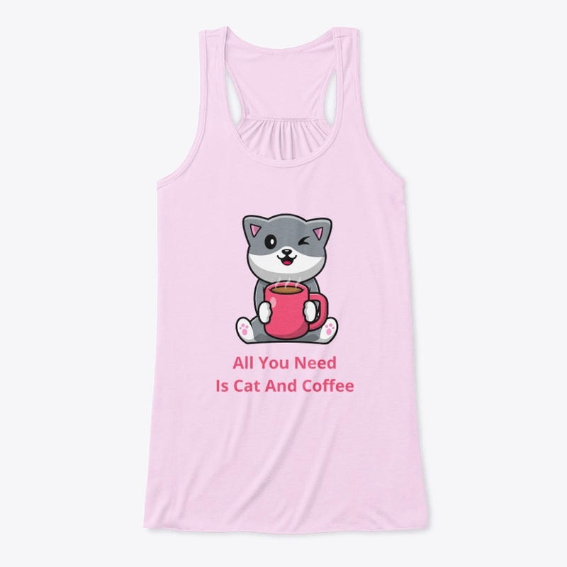 Tank Top Cat and Coffee