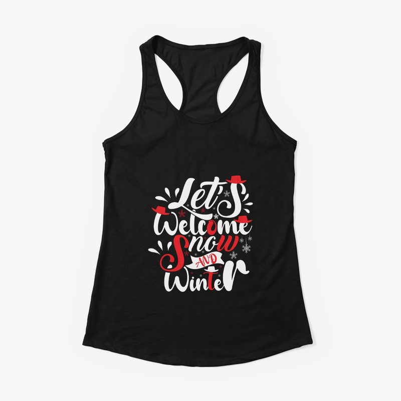 Let's Welcome Snow Typography Design