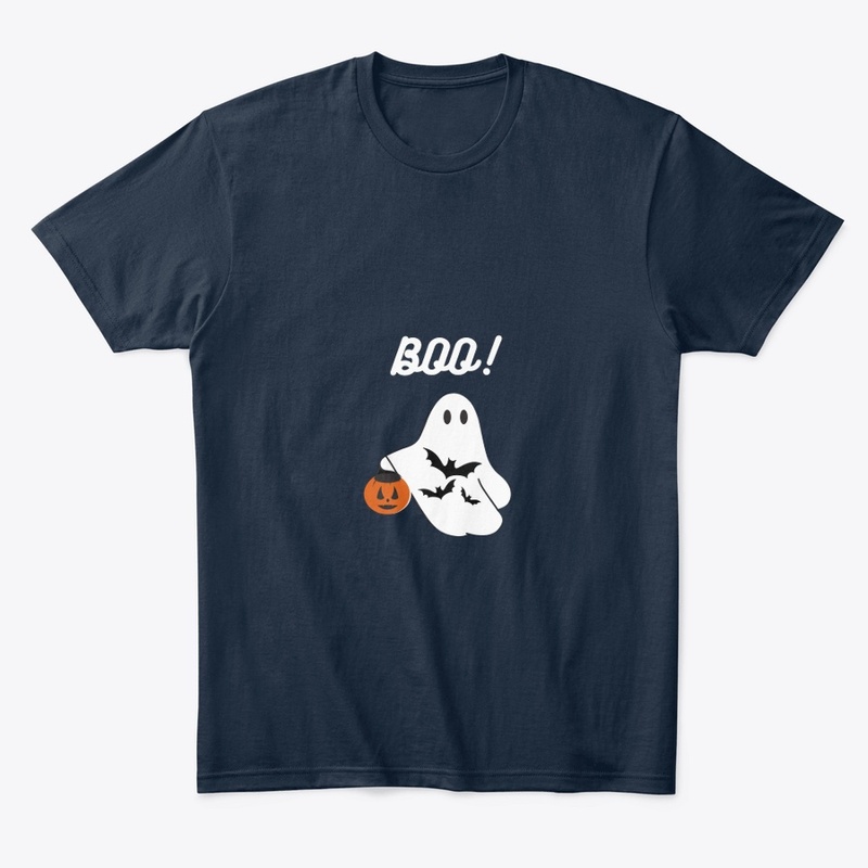 Black Illustrated Ghost T-shirt 