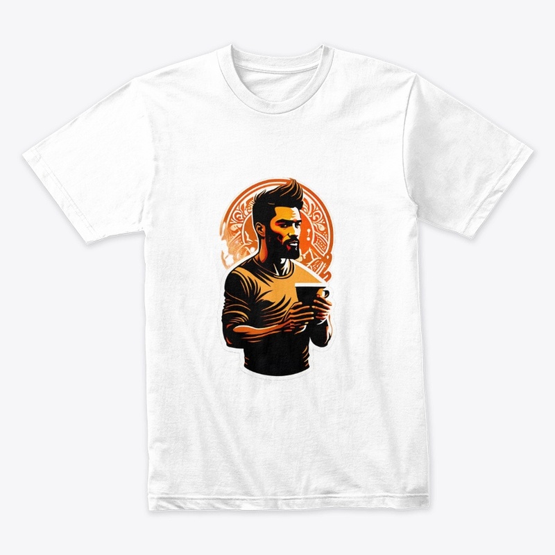 bearded man holding a cup of coffee