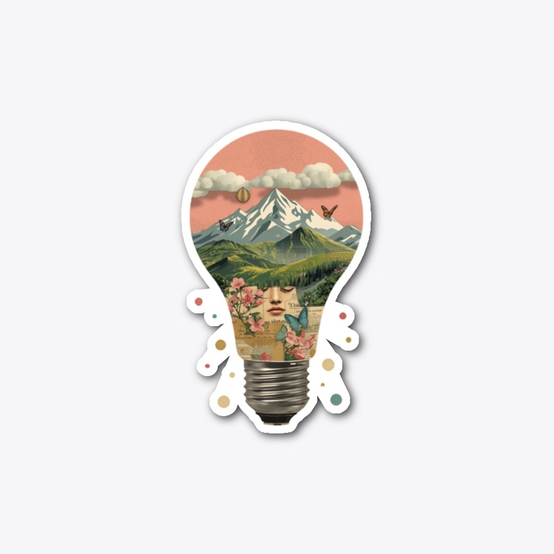Surreal Mountain Landscape Lightbulb