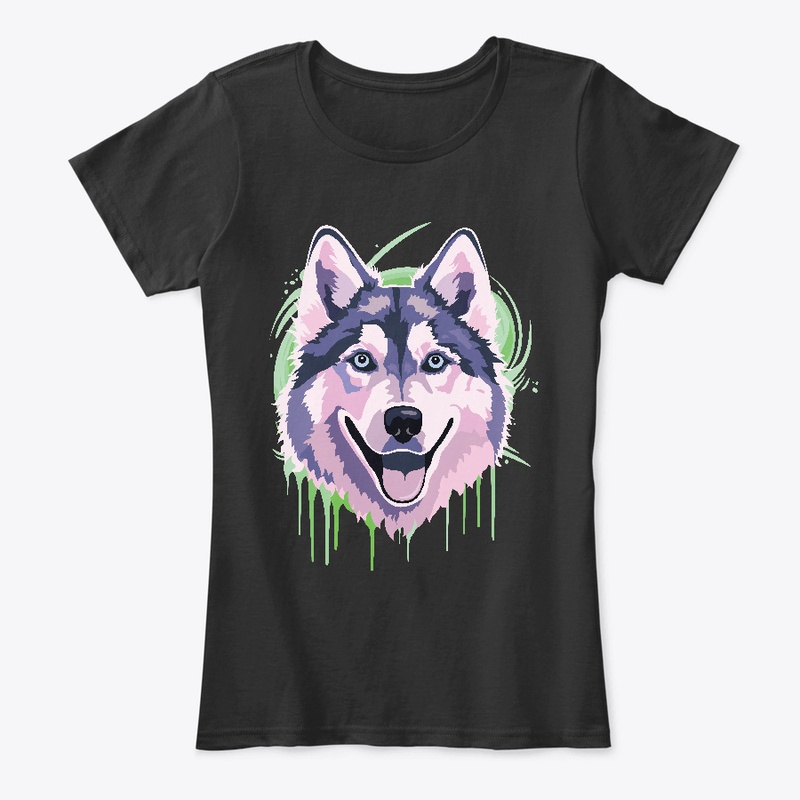cute purple colored Siberian Husky Dog