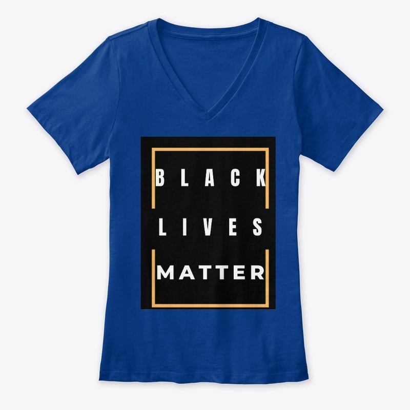 Black Lives Matter Womens V(Yellow Font)