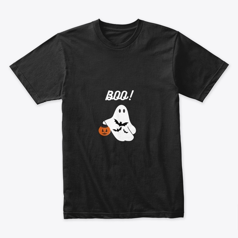 Black Illustrated Ghost T-shirt 