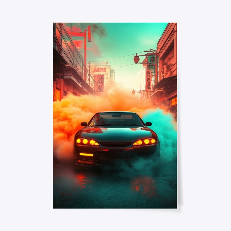 Neon Drift Art: Vibrant Street Style