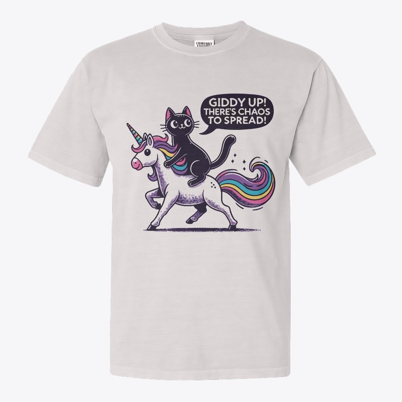Funny Cat Riding Unicorn