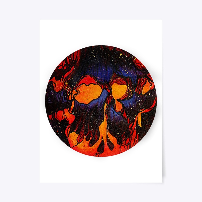 Skull in circle ' fiery