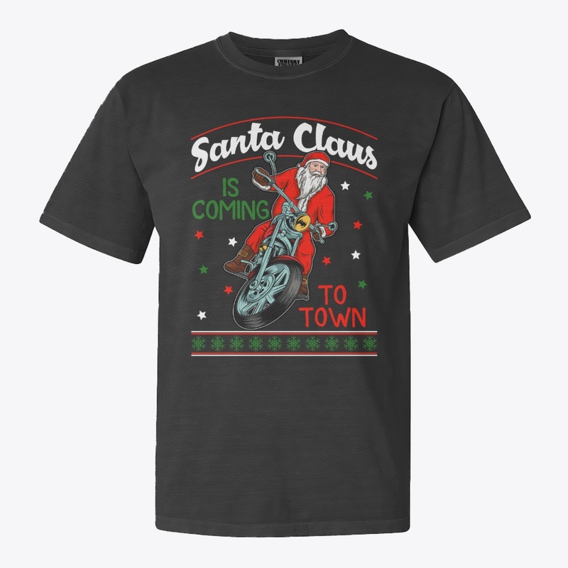 Cool Santa Claus on Motorcycle Christmas