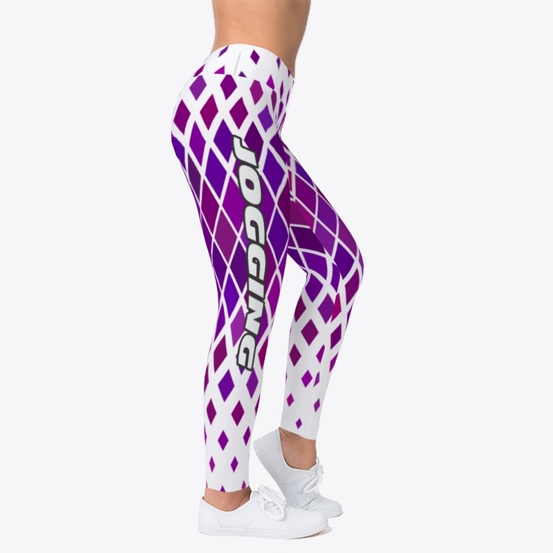 White and Purple Jogging Leggings.