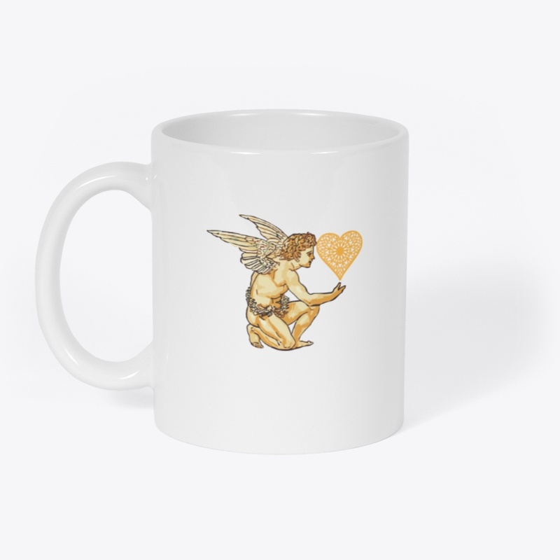 Angel  Holding a Golden Heart