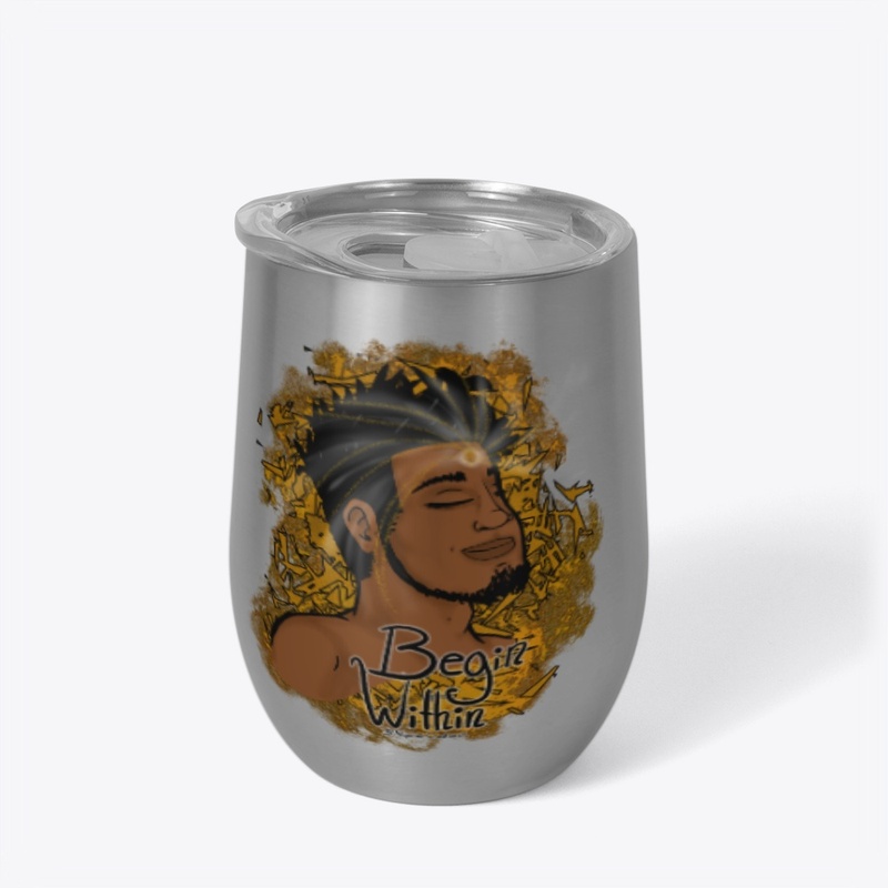 Begin Within Male Wine Tumbler