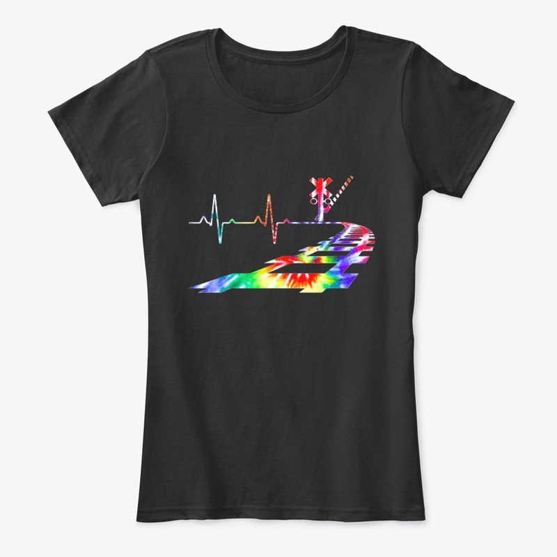 Heartbeat Railroad Train Tie Dye railway