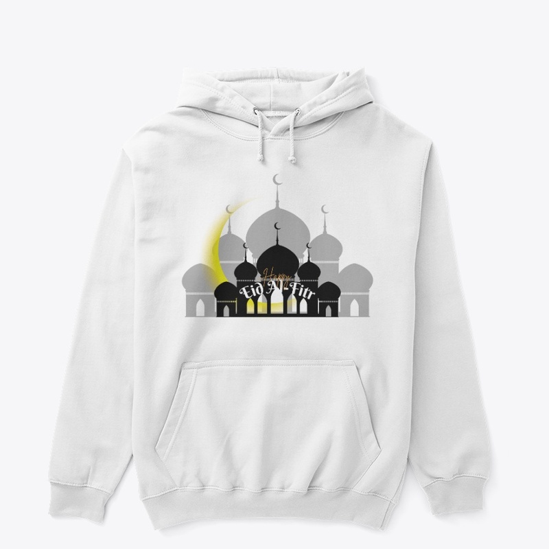 Happy Eid Al-Fitr Mosque & Moon Art