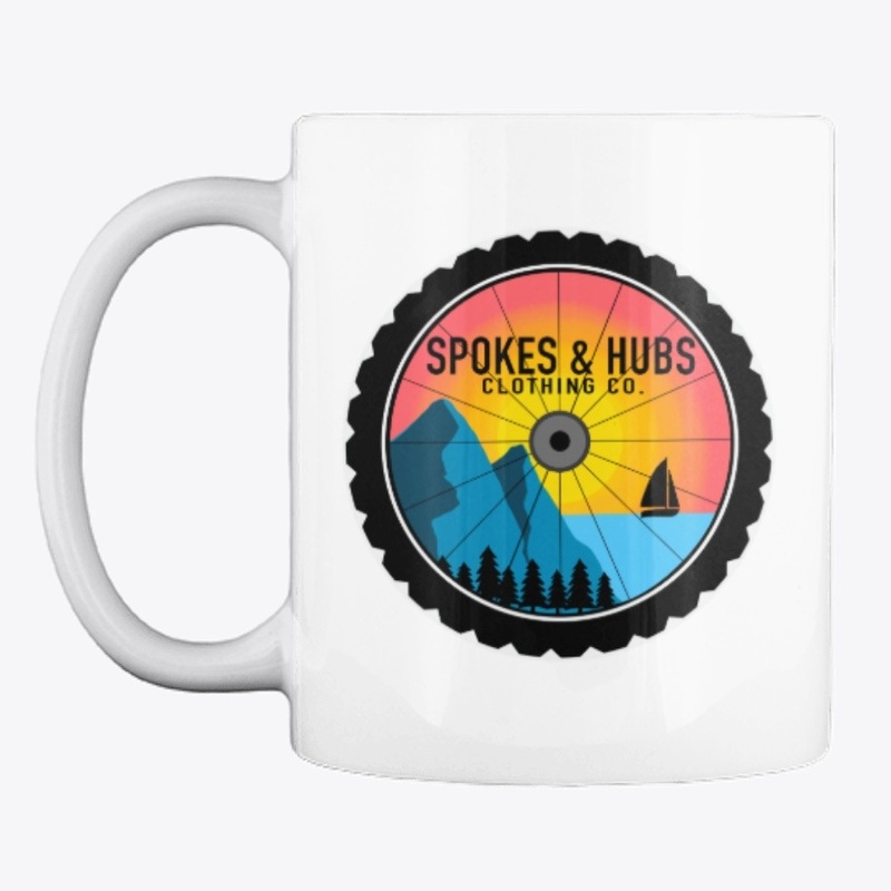 Mountain and Sailboat Bicycle Wheel