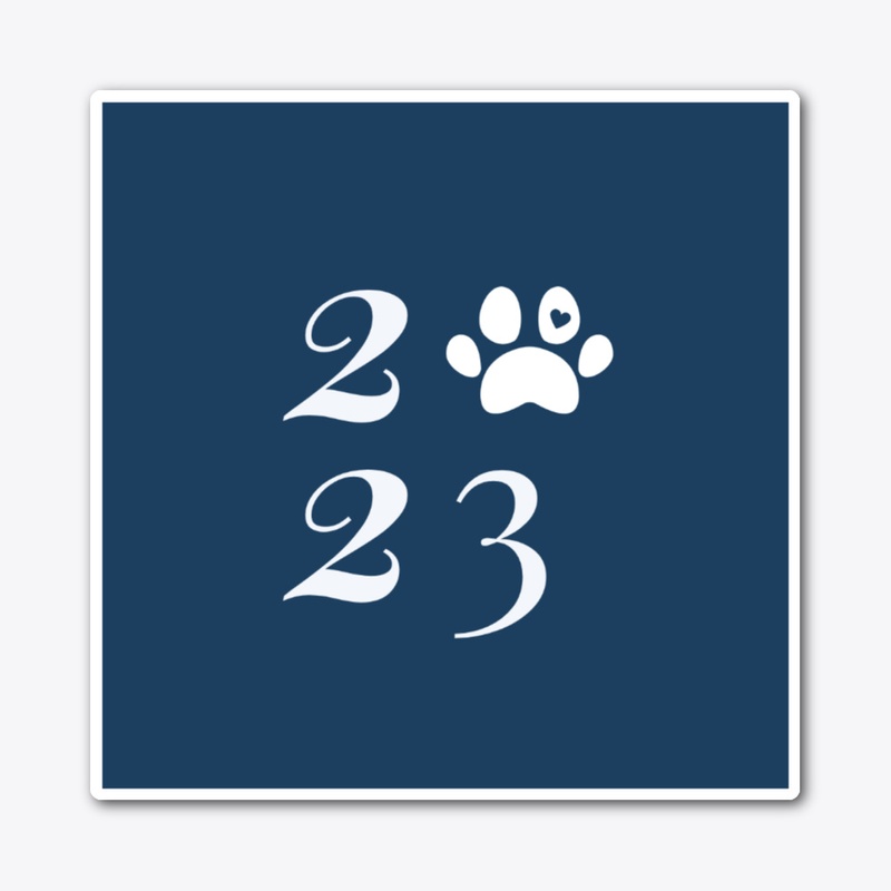 Blue and White 2023 Dog Mom Sticker